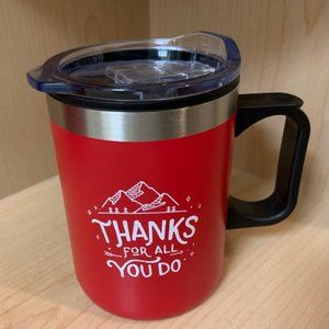 New Thanks For All You Do Mountain Cup With Handle-Red and White